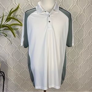 GRAND SLAM |  White Short Sleeve AirFlow Polo Golf Shirt